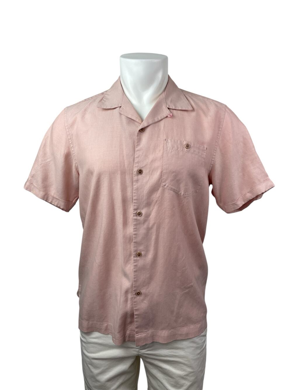 Ted Baker Men's Pink Chest Pocket Short Sleeve Button Down Shirt Top Size M